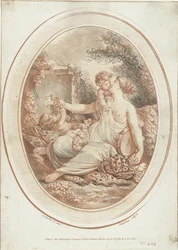 Bacchanal med nymf och två putti