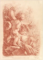 Fontän med två amoriner, ca. 1773.
