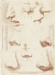 Studieblad med näsor och munnar Livres de principes de dessein (serietitel)