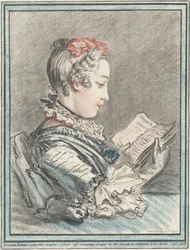 Ung flicka som läser "Héloise och Abélard"