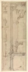 Design för skorstensmantel för Hotel de Pomponne, Place des Victoires, Paris