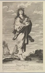 Eritreansk Sibyll, ca. 1635. Skapare: Gilles Rousselet, Abraham Bosse.