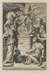 Bibliska figurer avslöjar porträttet av Moses Titelsida för Wilhelmus Goeree, Preparations for Biblical Wisdom, and the Use of Sacred and Ecclesiastical Histories, 1690