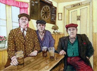 Tre män på en pub, 1984