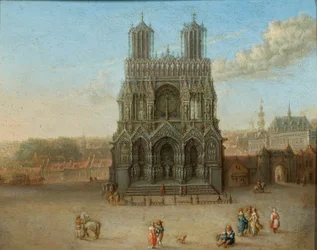 Vy över katedralen i Reims