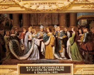 Äktenskapet mellan kung Karl VIII av Frankrike (1470-1498) med Anne av Bretagne (1477-1514) den 1491-06-12