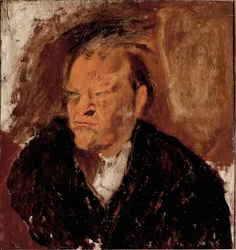 Porträtt av poeten Giuseppe Ungaretti (1888-1970) Målning
