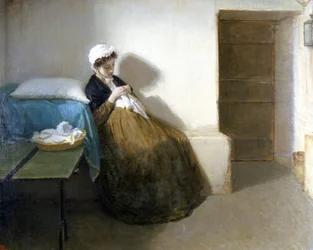 Neapolitanska republiken 1799 (Parthenopeiska republiken): "" Luisa Sanfelice i fängelse "" Målning av Gioacchino Toma (1836-1893) 1874 Mått 63 x 79 cm, Capodimonte Museum