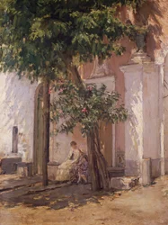 Villa Garzoni, av Gioacchino Toma (1836-1893), målning.