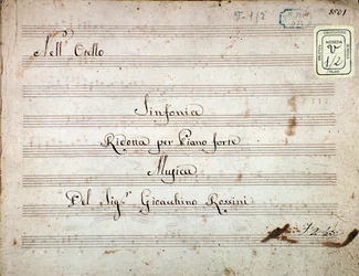 Noter till den reducerade symfonin för Otellos piano, opera av Gioacchino Rossini