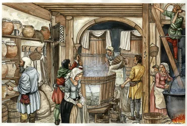 Medeltiden: ölfabrik (bryggeri)