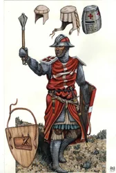 Representation av en sergeant av Johanniterorden av Jerusalem (eller Hospitalorden eller mer enkelt Hospitallers) 1200-talet.