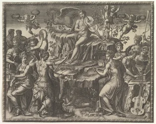 Apollon och muserna, ca. 1557.
