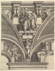 Profeten Hesekiel, från serien av profeter och sibyllor i Sixtinska kapellet, 1570-75.