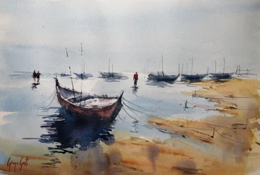 En lugn morgon i hamnen