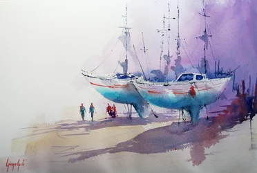 Torrdocka för segelbåtar