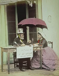 A Public Writer in Neapel, ca 1860-80 (albumintryck)