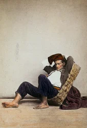 "Lazzarone" (neapolitansk hemlös tiggare). Neapel