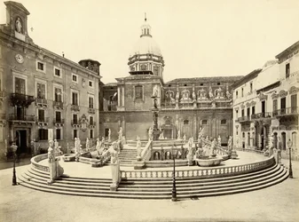 Pretoria fontän, Palermo, Italien, fotografi av Giorgio Sommer