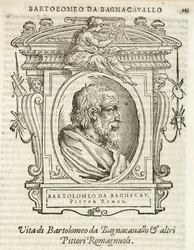 Milano, Biblioteca Braidense, Vite de piv excellent, Giorgio Vasari 1568, Bartolomeo Ramenghi kallad Bagnacavallo