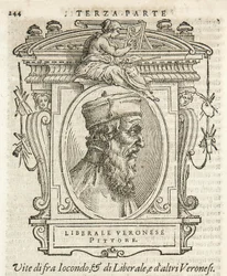Milano, Biblioteca Braidense, Vite de piv excellent, Giorgio Vasari 1568, Liberal av Jacopo da Verona