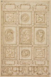 Studera för en takdekoration, med Rebecca och Eliezer vid brunnen (recto); Studie för en takdekoration (verso)