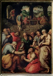 Profeten Elisha - olja på panel, ca 1566