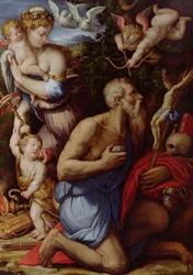 The Temptation of St. Hieronymus (olja på panel)