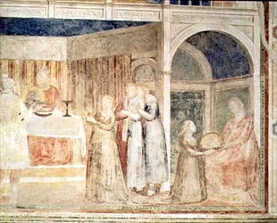Herodes bankett, detalj av Salome, från Peruzzis kapell (fresk) (detalj av 63332)