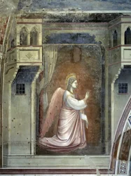 Bebådelsen: Ärkeängeln Gabriel, ca 1305 (fresk)