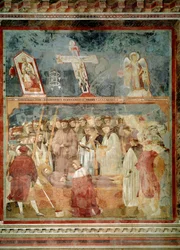 Den helige Franciskus av Assisis liv: Verifieringen av stigmas (S:t Hieronymus undersöker stigmas - Fresco