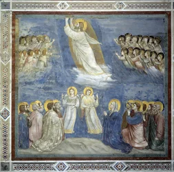 Kristi himmelsfärd. Freskomålning av Giotto di Bondone (1267-1337)