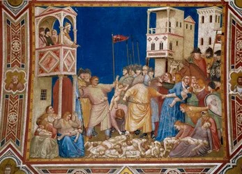 Massakern på Innocents Fresco av Giotto di Bondone (1267-1337)