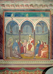St Francis predikar en predikan för påven Honorius III, 1297-99
