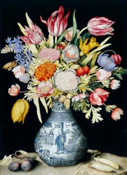 Kinesisk porslinsvas med blommor