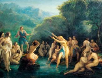 Diana och Actaeon, av Giovanni Carnovali känd som Piccio (1804-1873)