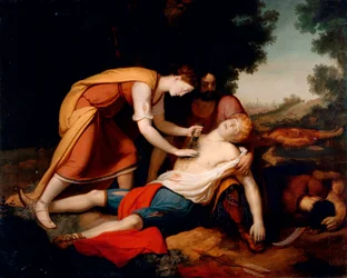 Erminia behandlar Tancred, av Gerolamo Costa (1777 -?)