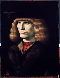 Porträtt av ung man, cirka 1495 (olja på trä)