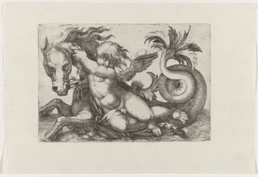 Putto rider på sjöhäst