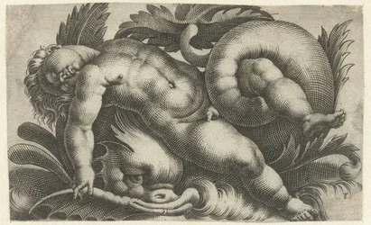 Sova putto på delfin Putti på havsdjur (serietitel)