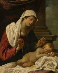 Madonnan med sovande barn, ca 1618-69 (olja på duk)