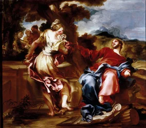 Kristus och samariten. Målning av Giovanni Andrea de 