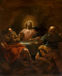 SS-sakramentets kapell, andra spanns sydsida, Giovanni Antonio Borroni, Emmaus nattvard