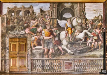 Alexander den store tämjer Bucephalusm 1519 (fresk)