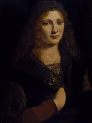 Porträtt av en ung man, möjligen Girolamo Casio, ca 1500 (olja på träpanel)