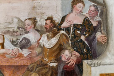 Kortspel, stora salen, ca 1570 (fresk)