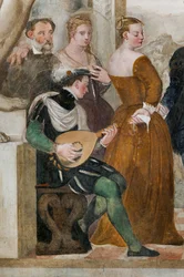 Inbjudan till dansen, stora salen, ca 1570 (fresk)