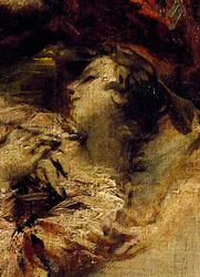 Tobias välsignad av ängeln, detalj från Tobias bröllop, högra delen