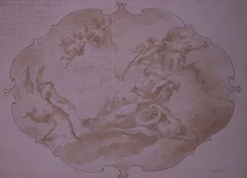 Triumph of Military Virtue, ca 1750 (penna och tvätt)