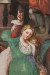 St. Katarinas disputation med filosoferna, 1530-32 (fresk) (detalj av 3601450)